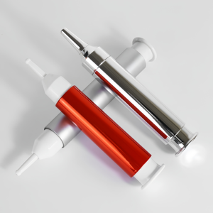 ขวดเข็มฉีดยาเครื่องสำอางพลาสติก10มล. สุดหรูพร้อมปั๊มสุญญากาศและฝาโลหะ - Product Image 1