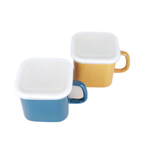 Beyaz serisi emaye kare gıda kapları kolu ve emaye kapak 1.2L 1.45L 2.65L - Product Image 3