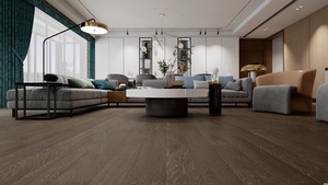 Piso de Madera de Roble Blanco de Grado <span class=keywords><strong>AB</strong></span> para Interiores, de Tres Capas, con Sistema de Instalación por Clic, para Sala de Estar - Product Image 2