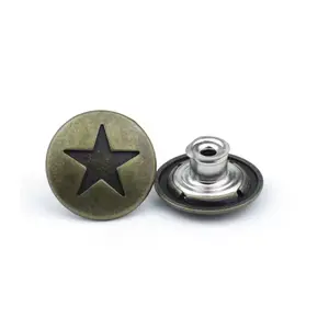 New model 15mm plastic shank metal zinc alloy buttons for clothing