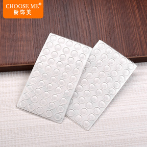 Lot de 50 patins en feutre pour meubles, autocollants ronds transparents en silicone anti-collision pour armoire - Product Image 2