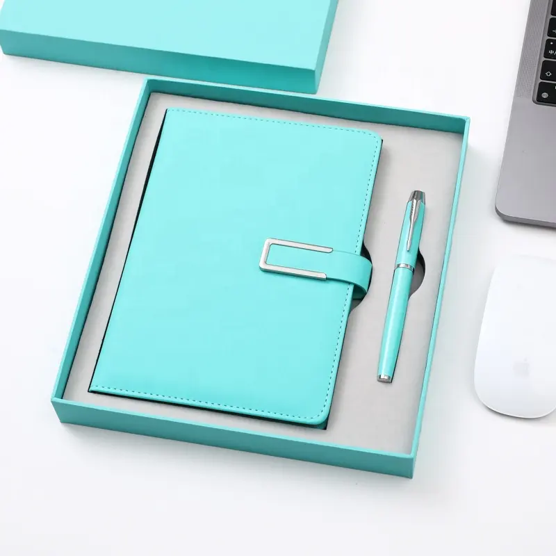 वैयक्तिकृत स्मारिका कॉर्पोरेट उपहार सेट लोगो मुद्रित A5 नोटबुक डायरी बॉक्स पैकेज पेन जर्नल बॉक्स सेट प्रमोशन इवेंट के साथ