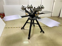Máquina de serigrafía de carrusel de micro registro precisa de buena calidad con estación de aluminio Manual