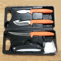 Ensemble de 4 couteaux de chasse et de pêche multifonctionnels, nouvelle arrivée, ensemble de couteaux de boucher portable, acier inoxydable
