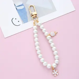 Luxury Glitter Phone Lanyard Pearl Circular Drill Chain For mobile phone key camera and all kind of things need lanyards