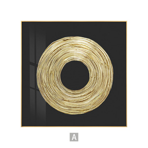 <span class=keywords><strong>Peinture</strong></span> murale moderne Simple avec impression sur toile, <span class=keywords><strong>cercle</strong></span> doré abstrait, décoration luxueuse pour salon - Product Image 1
