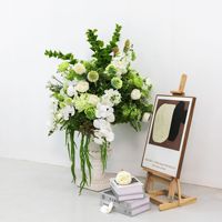 Boule florale artificielle en soie en forme de coquille pour centres de table de mariage et présentoirs de vitrine/magasins de détail