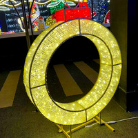 Weihnachten 3D Stern Mond Schneeflocke Außenbeleuchtung Feiertagsstraßen-Dekoration Große Maßgefertigte Skulptur Metall-Motiv-Lichter