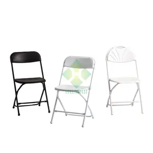 Black and white Plastic Steel Frame Folding Chair Garden Chair Outdoor Furniture