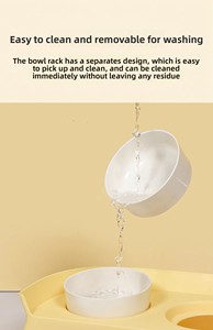 Ensemble de bols multifonctionnels 2-en-1 en <span class=keywords><strong>porcelaine</strong></span> avec support surélevé détachable de 7 cm pour chiots, chatons et animaux de compagnie (nourriture et eau) - Product Image 4