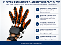 Gant robotisé de rééducation électrique, entraînement pneumatique des doigts, récupération de la fonction de la main pour les patients victimes d'AVC, sangle de poignet réglable