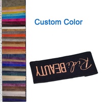 Pochette en velours noir avec bouton pression et logo or rose personnalisé pour bijoux