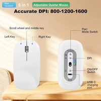 Ensemble clavier et souris sans fil 2,4 G BT double mode, clavier et souris silencieux rétroéclairés LED pour ordinateur tablette en stock