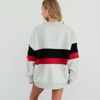 Sweat à capuche surdimensionné en coton pour femme, brodé sur mesure, col rond, tricoté, design de créateur, ensemble unisexe, personnalisation avec logo