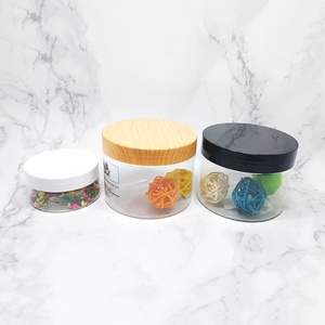 50ml 100ml 120ml 150ml 200ml 250ml Clear Wide Mouth PET <b>Plastic</b> Cosmetic Cream <b>Jars</b> with Black Lids for Skin Care & Custom Logo - Product Image 3