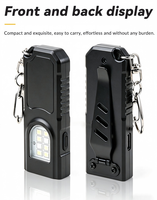 Mini lampe torche LED portable à clip, 5 modes, rechargeable, avec base magnétique, lampe de poche COB pour le camping et l'EDC