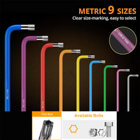 Set Kunci Torx 9 Buah T20-T50 Kunci Allen Kepala Torx Universal Metrik Warna-warni Kunci Pas Bentuk L Obeng Alat Tangan Perbaikan