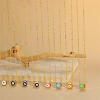 Minimaliste 3D dés mauvais yeux collier ras du cou or Cube diable yeux dés carré perle pendentif collier