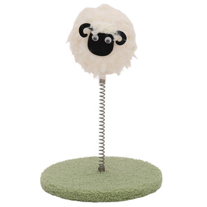 Jouet pour chat en peluche mouton avec ressort interactif anti-ennui pour chatons - Product Image 1