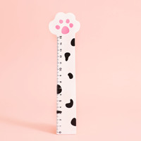 Règle de dessin en plastique en forme de patte de chat, cœur de fille mignonne, 15 cm, papeterie scolaire