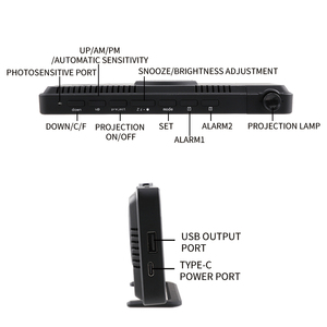 Giá tốt nhất nhà bàn Bảng trang trí Analog/kỹ thuật số chiếu Đồng hồ báo thức đài phát thanh LED hiển thị có tính năng điện tử loại phong trào - Product Image 2