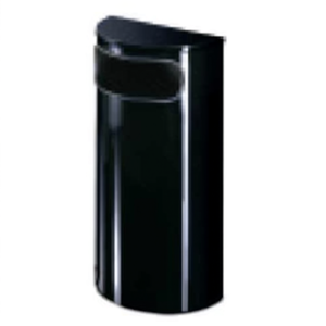 Cestino per Rifiuti Semicircolare Nero Argento 34 L per Uso Interno ed Esterno - Product Image 2