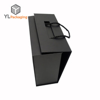 Boîte cadeau personnalisée de luxe en papier rigide noir magnétique pour ensemble de 2 bougies parfumées