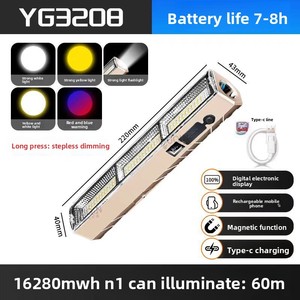 Tube Lumineux LED Rechargeable USB Type C - Lampe Portable Étanche Pour Camping, Maison Et Extérieur