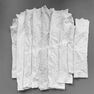 Trapos de Algodón Blanco Absorbentes de Agua y Aceite para Limpieza Industrial, Trapos de Camiseta Reciclados, Piezas de Tela Cortadas - Product Image 1