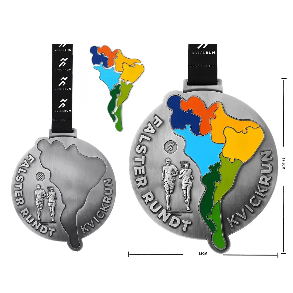 Hesank factory design creative combination puzzle medal custom sports marathon race running Award finisher big medal