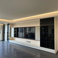 Meuble TV moderne en bois clair, console multimédia, unité de rangement, écologique, durable, meubles de salon pour hôtel, appartement, CARB P2