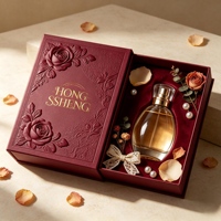 Boîte Cadeau de Parfum Portable Personnalisée avec Emballage Pailleté, Dossiers d'Aromathérapie Haut de Gamme, Design Rose Gaufré Écologique