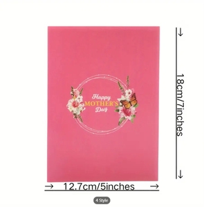 3D Pop Eco-friendly Folk Art Paper Greeting Card Mothers Day for Birthday <strong>Thinking</strong> <strong>You</strong> Anniversary Valentines Day - Product Image 4
