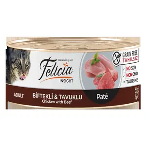 Grain Free Cat Can Food 85 gr Chicken with Beef