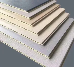 400*8Mm Hiasan Dinding Terintegrasi Papan Dinding Serat Bambu Papan Dinding Tahan Air Tahan Lembap Kedap Suara Panel