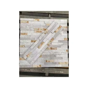 Preço barato branco partida pack de quartzo para parede cultura decorativa pedra
