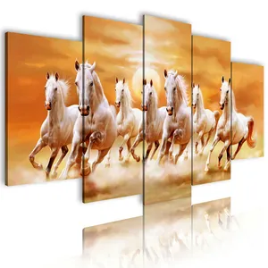 Art Dier Paard Schilderen Foto Schilderij 5 Collage Print Home Decor Canvas Muur