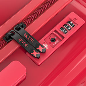 กระเป๋าเดินทางพีซีสีแดงคุณภาพสูงจากจีน ดีไซน์ทันสมัย ทนทาน กันน้ำ น้ำหนักเบา ล้อลากแบบตายตัว เหมาะสำหรับการเดินทางท่องเที่ยวกลางแจ้ง - Product Image 5