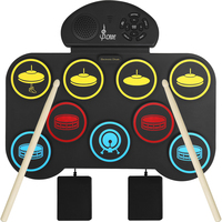 SLADE SD-9 Instrument de percussion pliable, batterie électronique portable en caoutchouc et silicone avec 9 pads pour la pratique