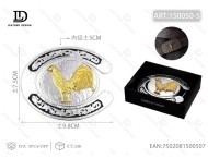 Hebilla Grande de Plata y Oro con Forma de Herradura de 5.0cm, Accesorio Ecuestre para Montar a Caballo - Product Image 1