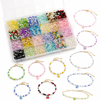 Kit de perles de rocaille en verre à 24 compartiments avec perles tube Bugle, ensemble de fabrication de bijoux DIY pour bracelets, colliers et fournitures d'artisanat