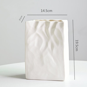 ชุดแจกันเซรามิกรูปทรงถุงกระดาษแบบพับได้ สไตล์นอร์ดิก สำหรับดอกไม้แห้งและดอกไม้สด ตกแต่งบ้าน - Product Image 3