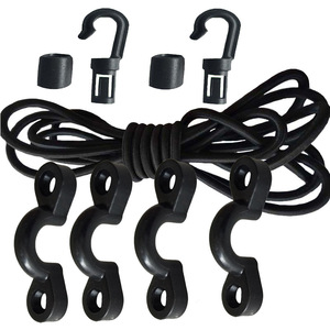 Outdoor Storage <b>Hook</b> Set 6Mm Elastic Rope With C Type <b>Clips</b> For Garage Organization Heavy Duty Plastic <b>Hooks</b> And Cord - Product Image 2