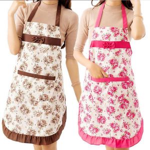 Delantal de cocina de una sola capa con encaje de rosas, antiincrustante, estilo coreano, bonito, para el hogar, con cuello colgante, a la moda, para primavera y verano - Product Image 1
