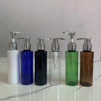 Flacon pompe en plastique PET argenté Hengjian 120ml 4oz pour cosmétiques, soins capillaires, crème pour la peau, shampoing, lotion. Stock disponible. MOQ 5 pièces.