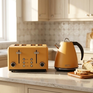 Ousheng Retro Design <strong>4</strong>-Slice Stainless Steel <strong>Toaster</strong> <strong>and</strong> Electric <strong>Kettle</strong> <strong>Set</strong> Breakfast <strong>Set</strong> Customized Logo Household Application - Product Image 3