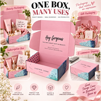 Boîte d'expédition en carton personnalisée pour commandes en gros avec message intérieur personnalisé et dimensions flexibles pour événements beauté