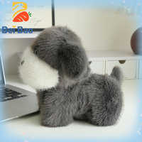 Peluche chien Schnauzer gris moelleux Kawaii, jouet en peluche doux, poupée animale en peluche, logo personnalisé OEM, certifié CE CPC, idéal pour cadeau d'anniversaire