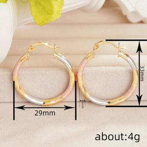 Aros Multicolores E4513, Chapados en Oro, Aleación de Zinc, Joyería Moderna para Mujer con Frase Inspiradora - Product Image 6