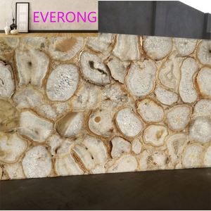 Dalles <span class=keywords><strong>de</strong></span> pierre <span class=keywords><strong>en</strong></span> agate blanche rétroéclairée à prix abordable pour la décoration murale intérieure - Product Image 3